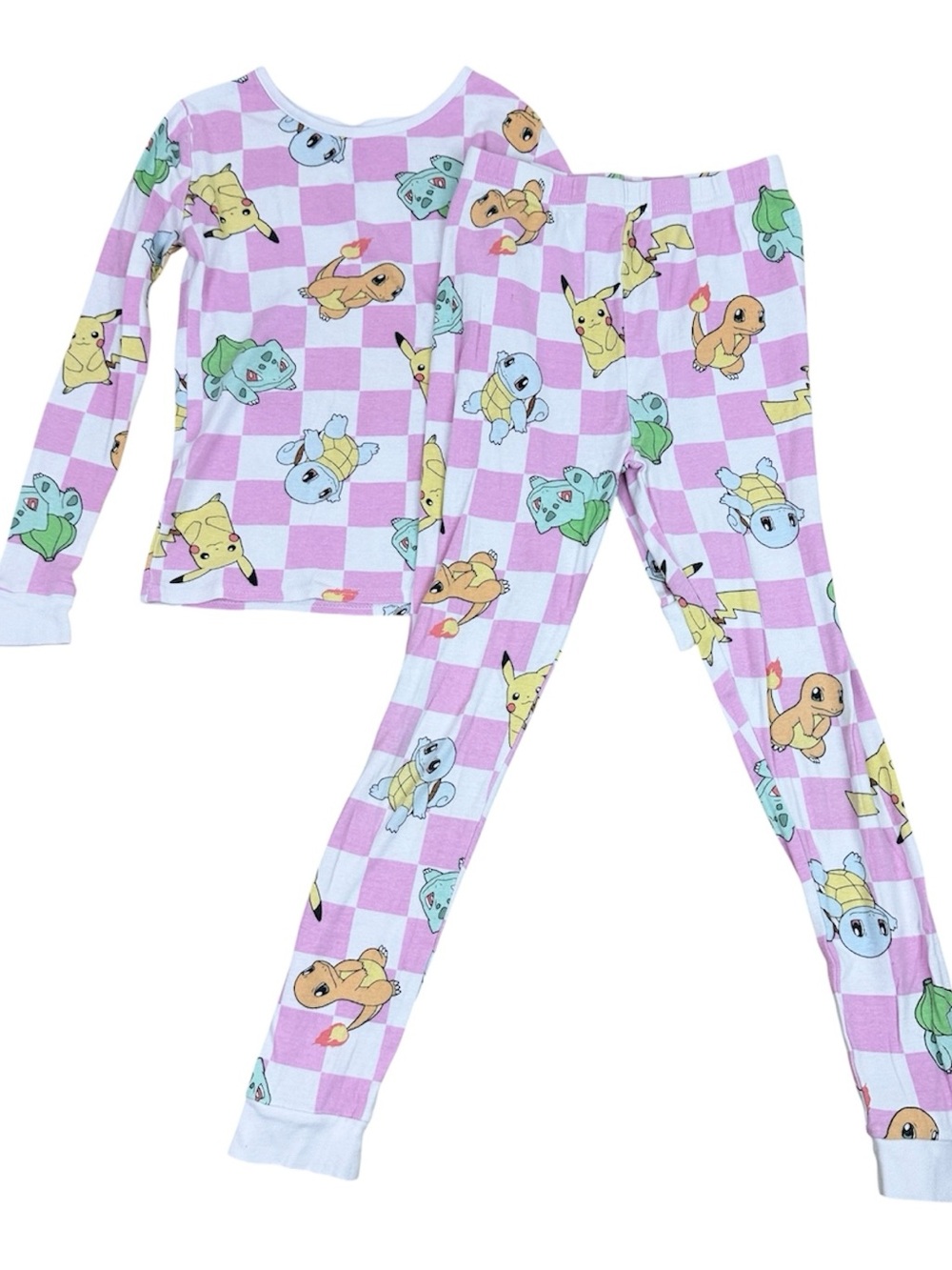 Pokemon Pink Checkerboard Pajama Set with Pikachu & Friends